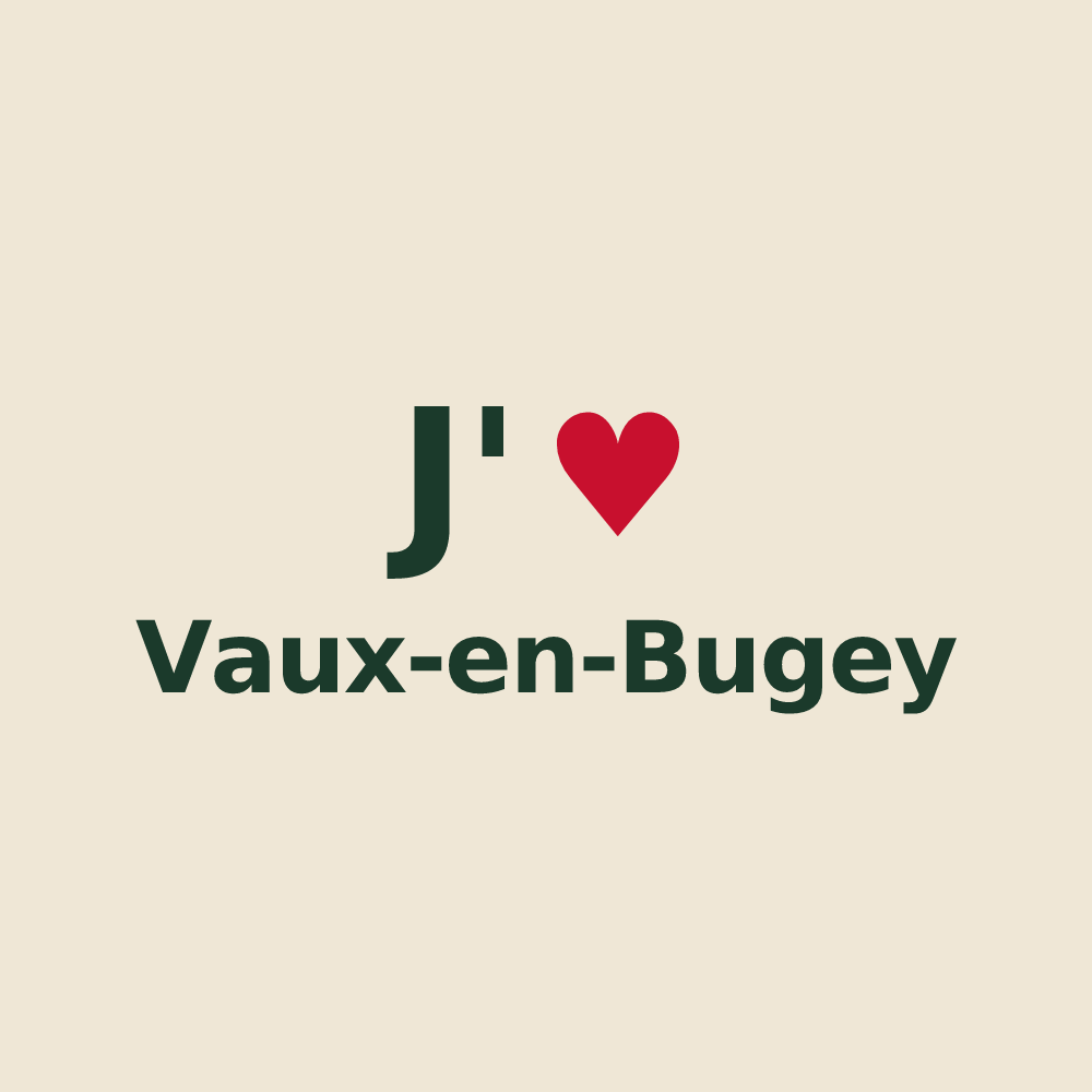 Tote bag personnalisé Vaux-en-Bugey — design J'aime Vaux-en-Bugey