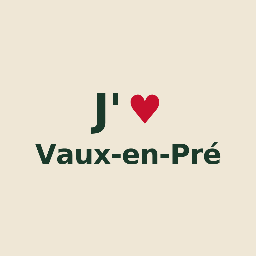 Tote bag personnalisé Vaux-en-Pré — design J'aime Vaux-en-Pré