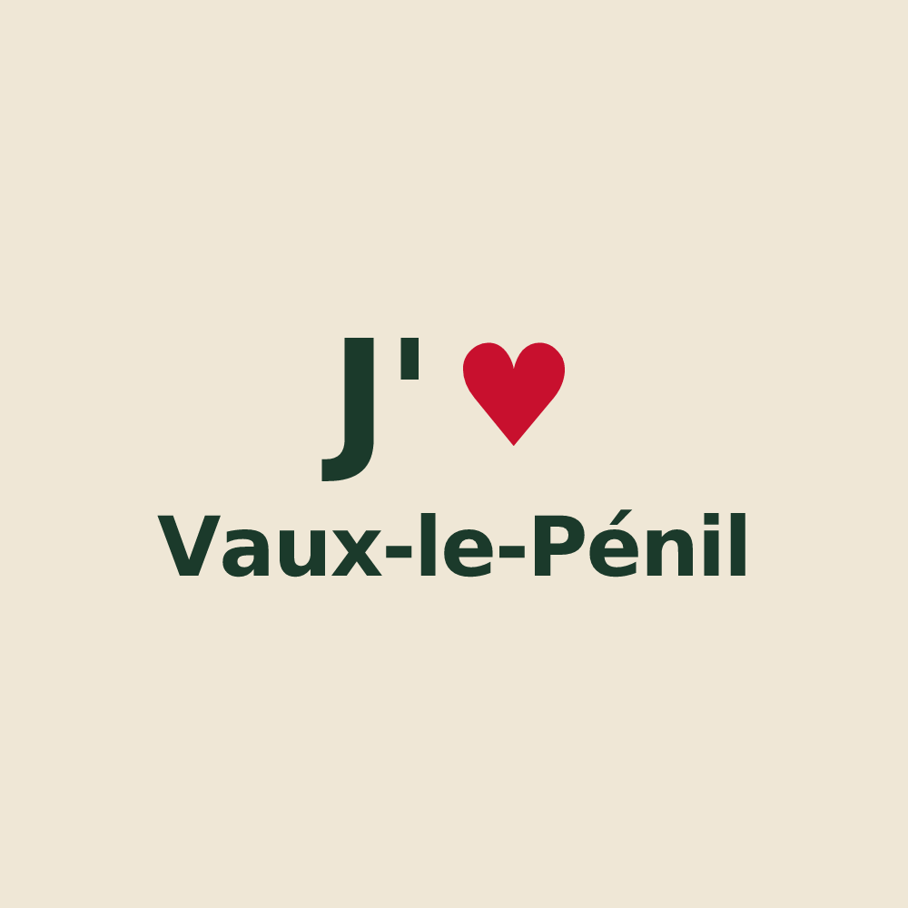 Tote bag personnalisé Vaux-le-Pénil — design « J'aime Vaux-le-Pénil » imprimé sur le tote bag