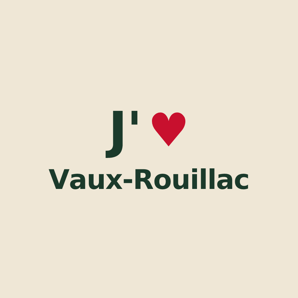 Tote bag personnalisé Vaux-Rouillac — design J'aime Vaux-Rouillac