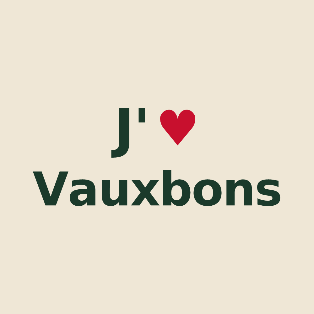Tote bag personnalisé Vauxbons — design J'aime Vauxbons