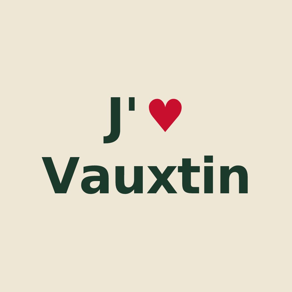 Tote bag personnalisé Vauxtin — design « J'aime Vauxtin » imprimé sur le tote bag