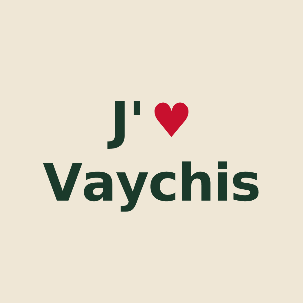 Tote bag personnalisé Vaychis — design J'aime Vaychis