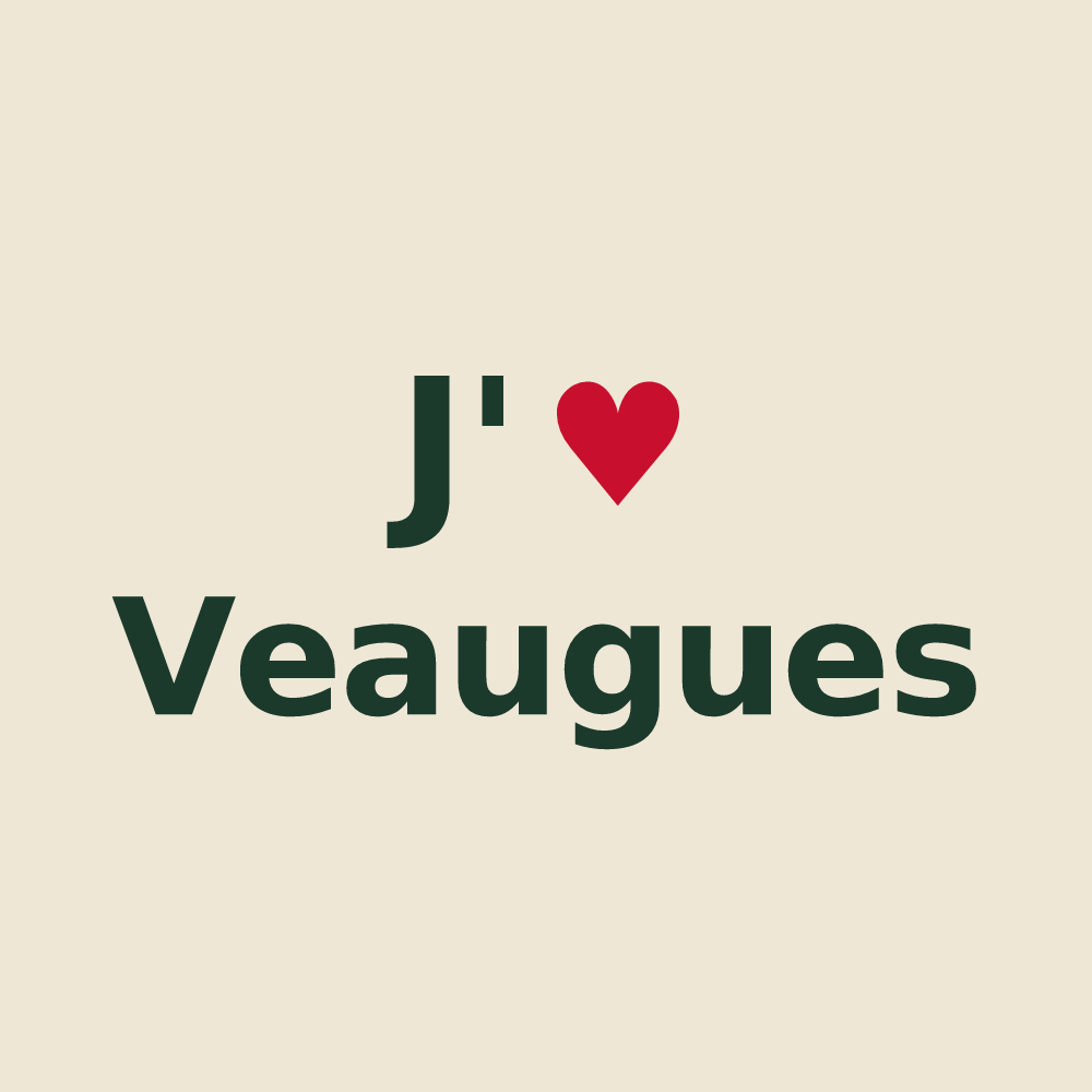 Tote bag personnalisé Veaugues — design J'aime Veaugues