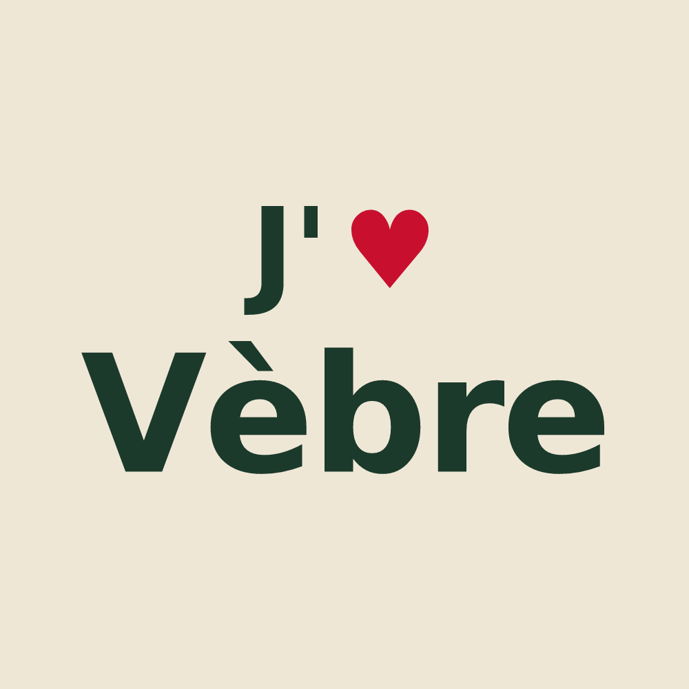 Tote bag personnalisé Vèbre — design J'aime Vèbre