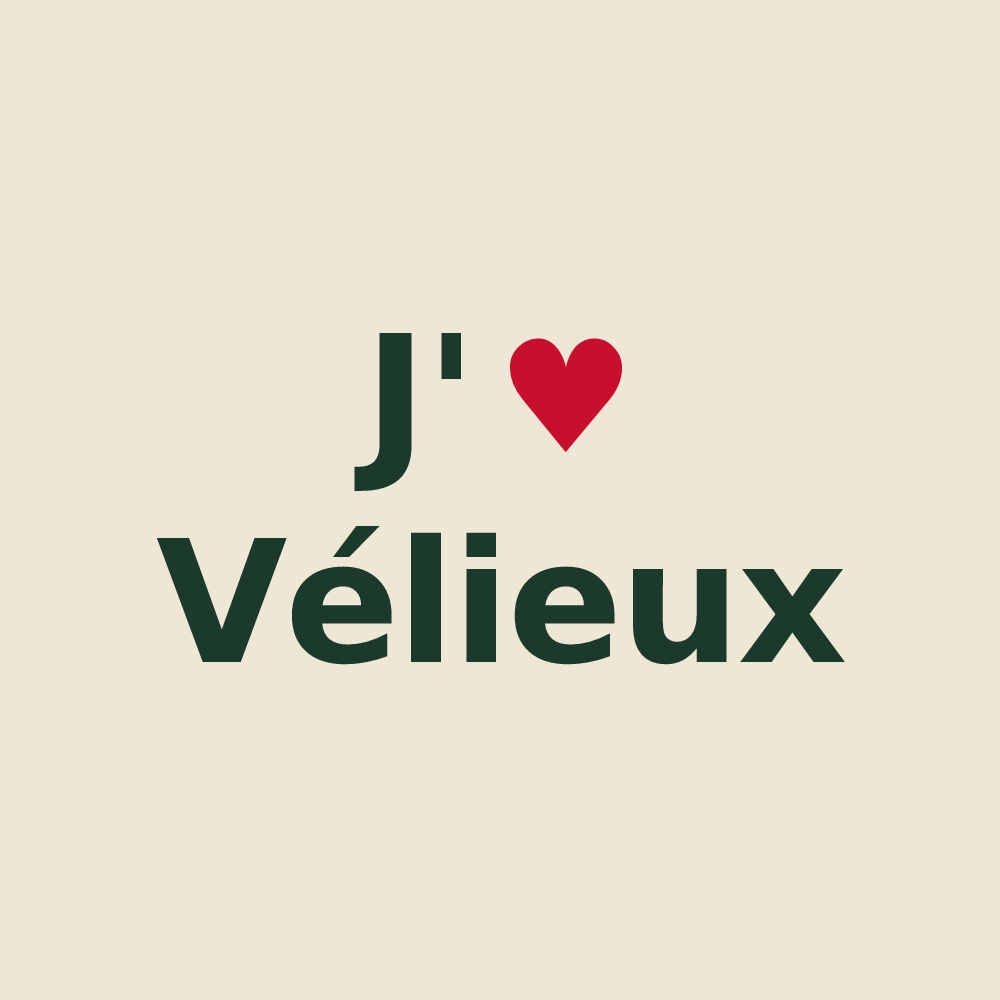 Tote bag personnalisé Vélieux — design J'aime Vélieux