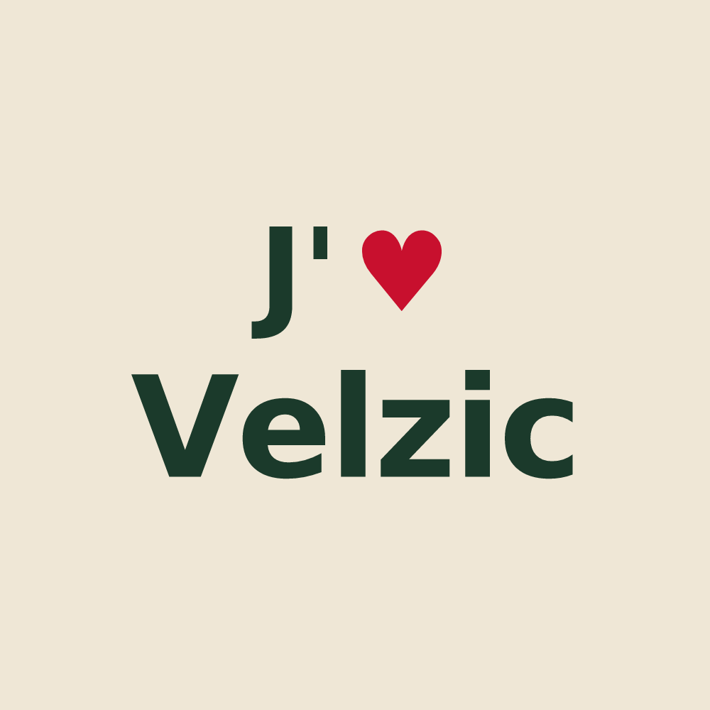 Tote bag personnalisé Velzic — design J'aime Velzic