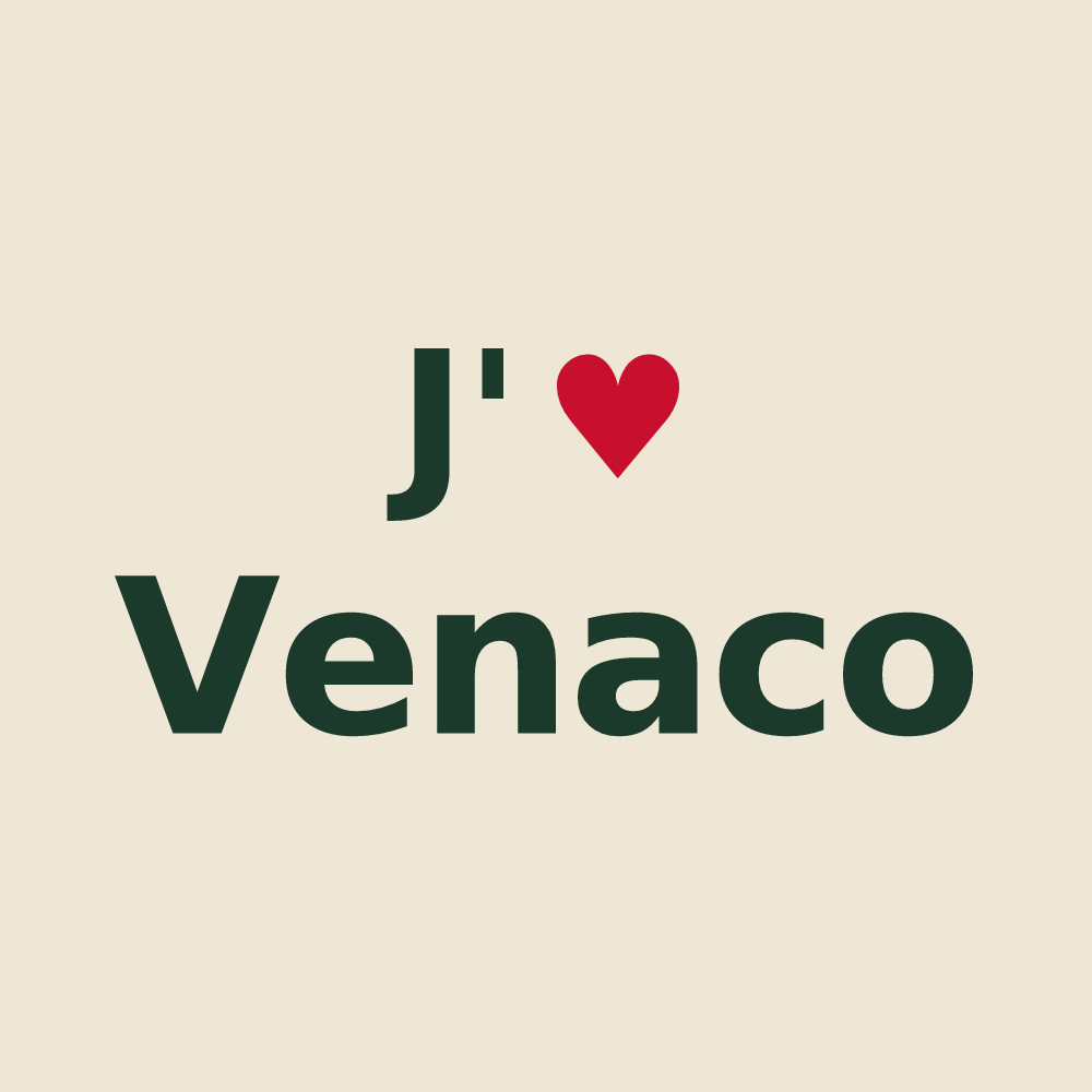 Tote bag personnalisé Venaco — design J'aime Venaco