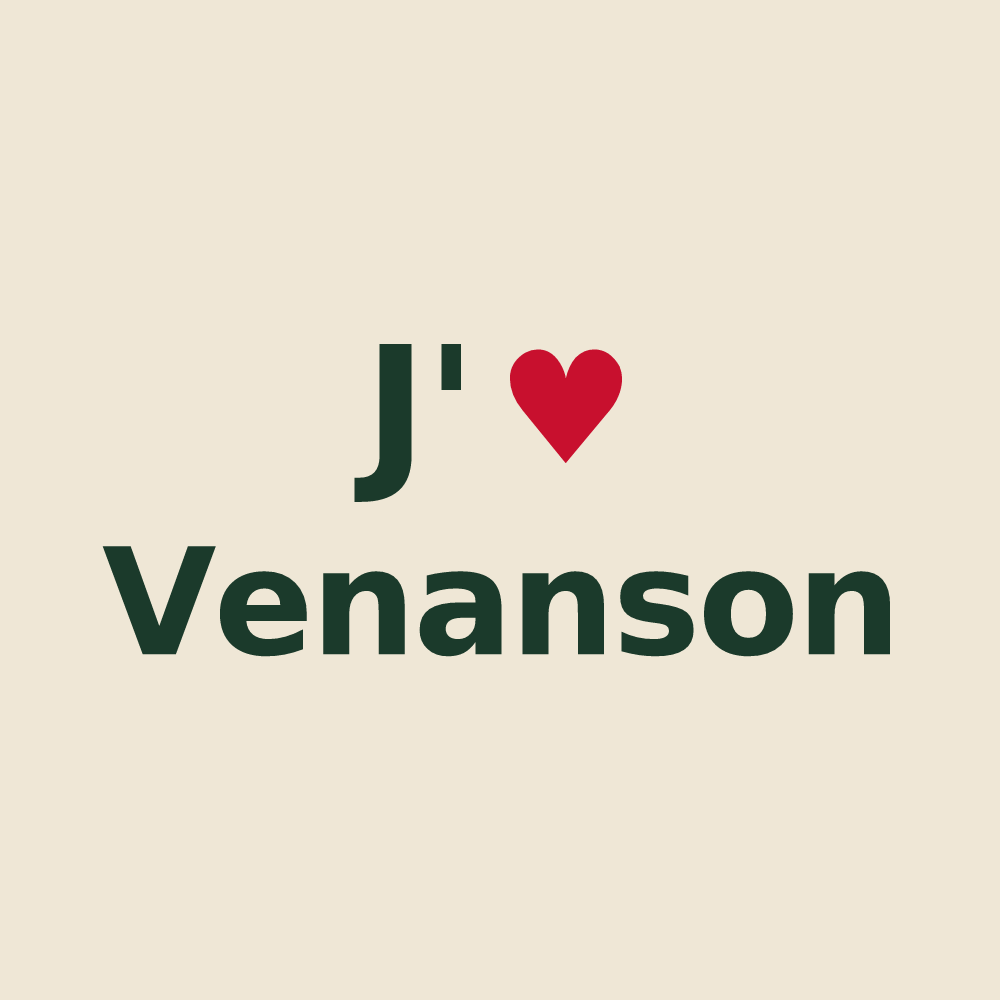 Tote bag personnalisé Venanson — design « J'aime Venanson » imprimé sur le tote bag