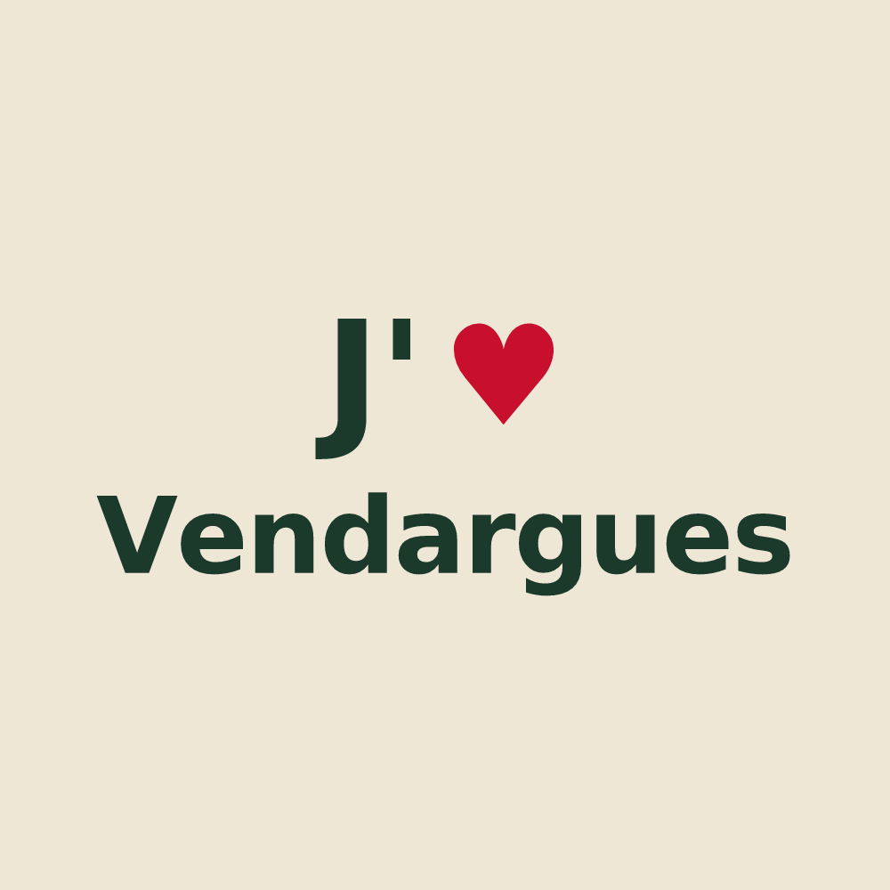 Tote bag personnalisé Vendargues — design J'aime Vendargues