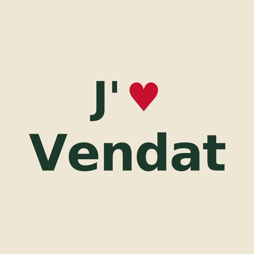 Tote bag personnalisé Vendat — design J'aime Vendat