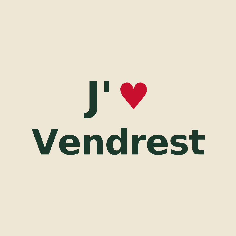 Tote bag personnalisé Vendrest — design J'aime Vendrest