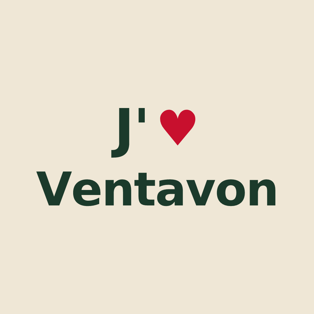 Tote bag personnalisé Ventavon — design J'aime Ventavon