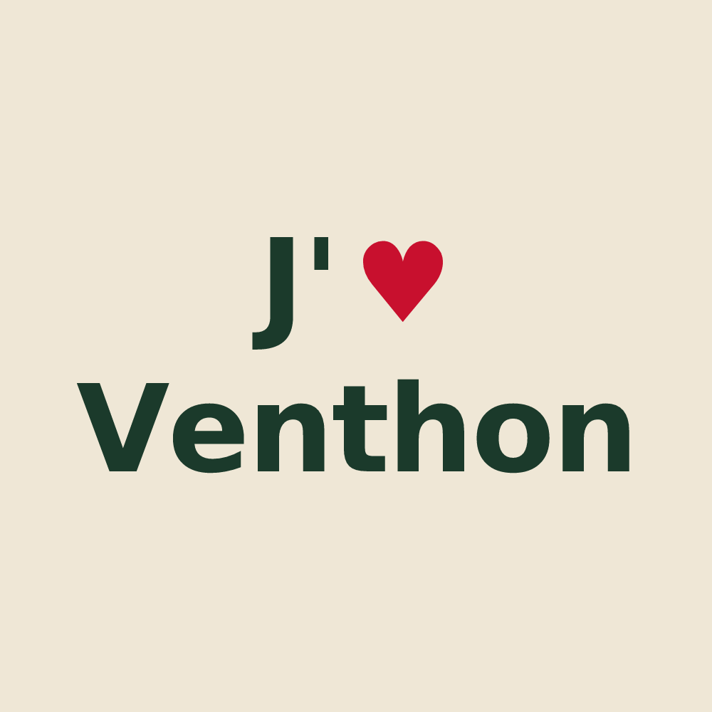 Tote bag personnalisé Venthon — design « J'aime Venthon » imprimé sur le tote bag