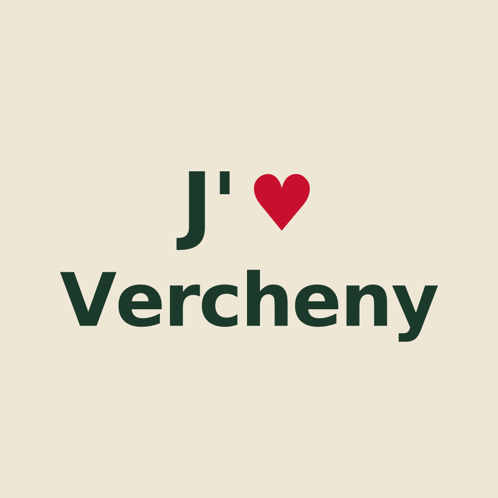 Tote bag personnalisé Vercheny — design J'aime Vercheny
