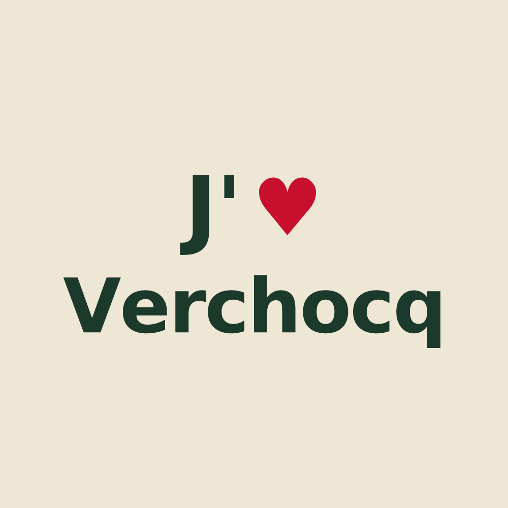 Tote bag personnalisé Verchocq — design « J'aime Verchocq » imprimé sur le tote bag