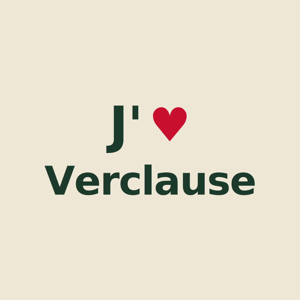 Tote bag personnalisé Verclause — design J'aime Verclause