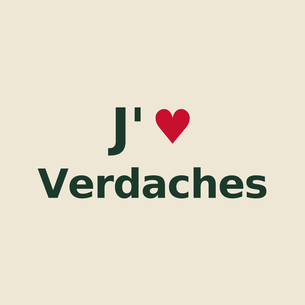 Tote bag personnalisé Verdaches — design J'aime Verdaches