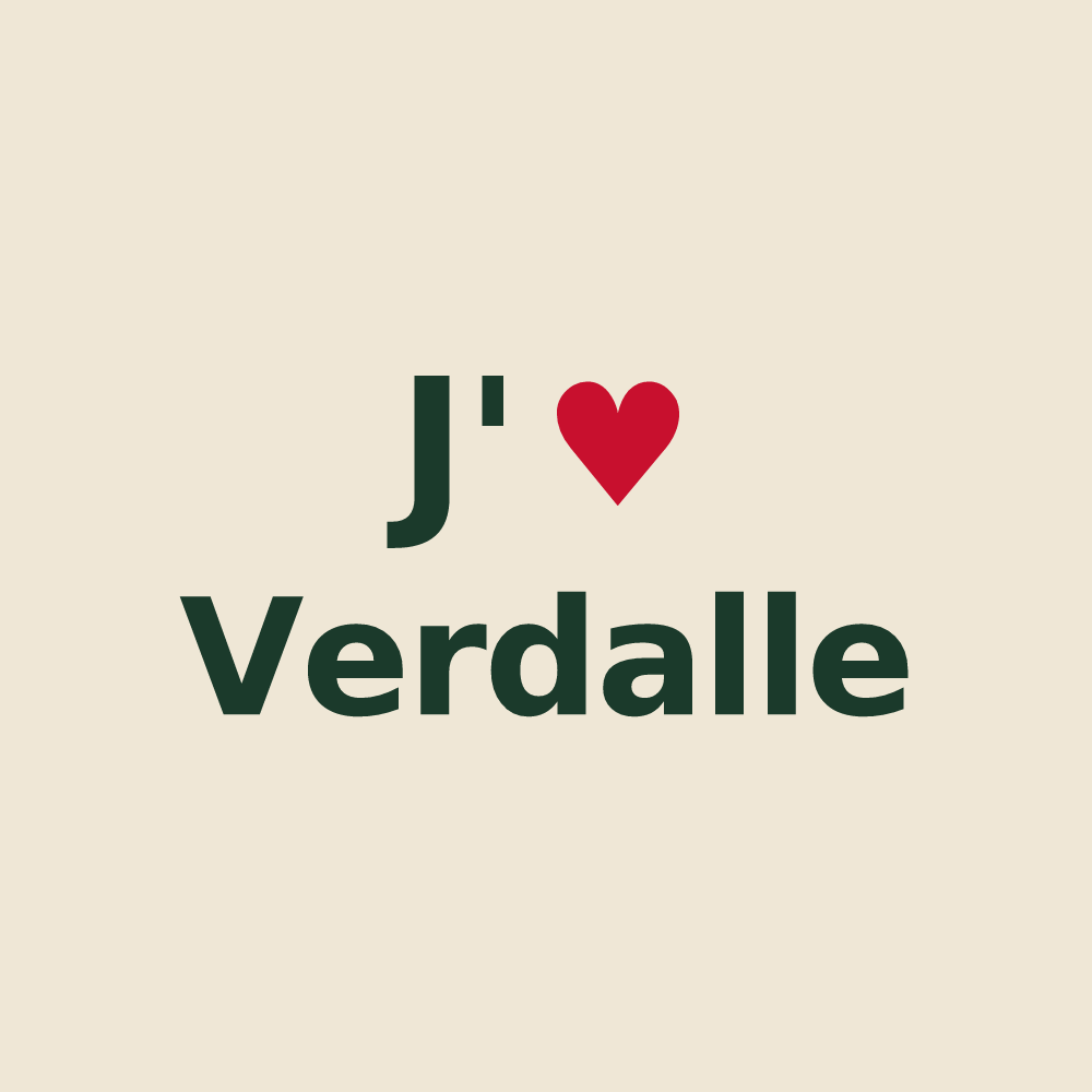 Tote bag personnalisé Verdalle — design J'aime Verdalle