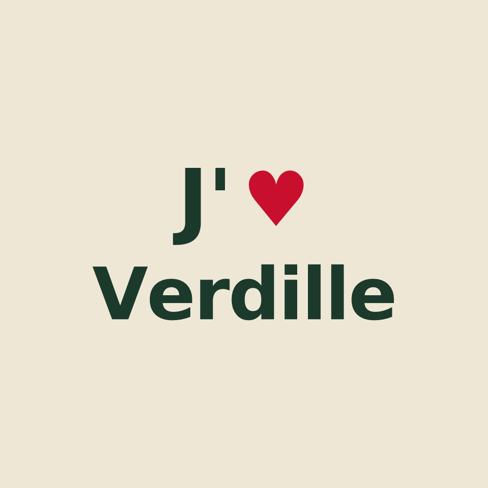 Tote bag personnalisé Verdille — design J'aime Verdille