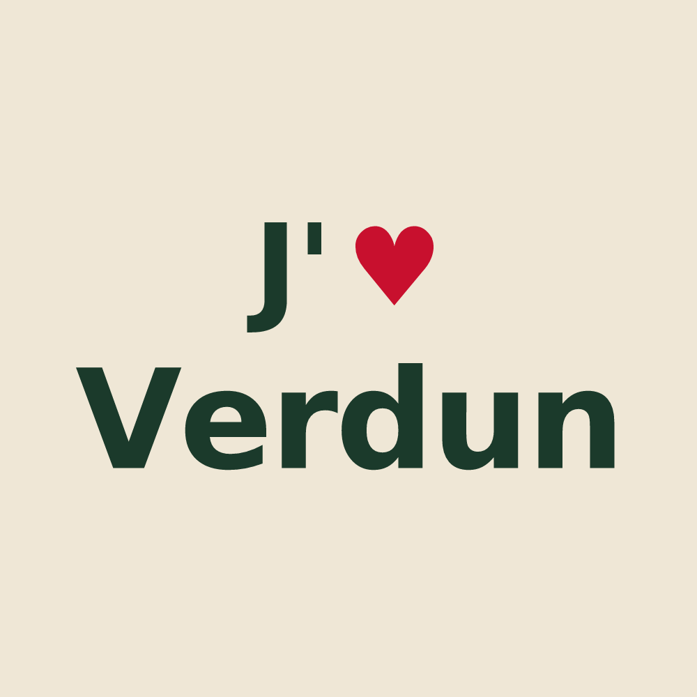 Tote bag personnalisé Verdun — design J'aime Verdun