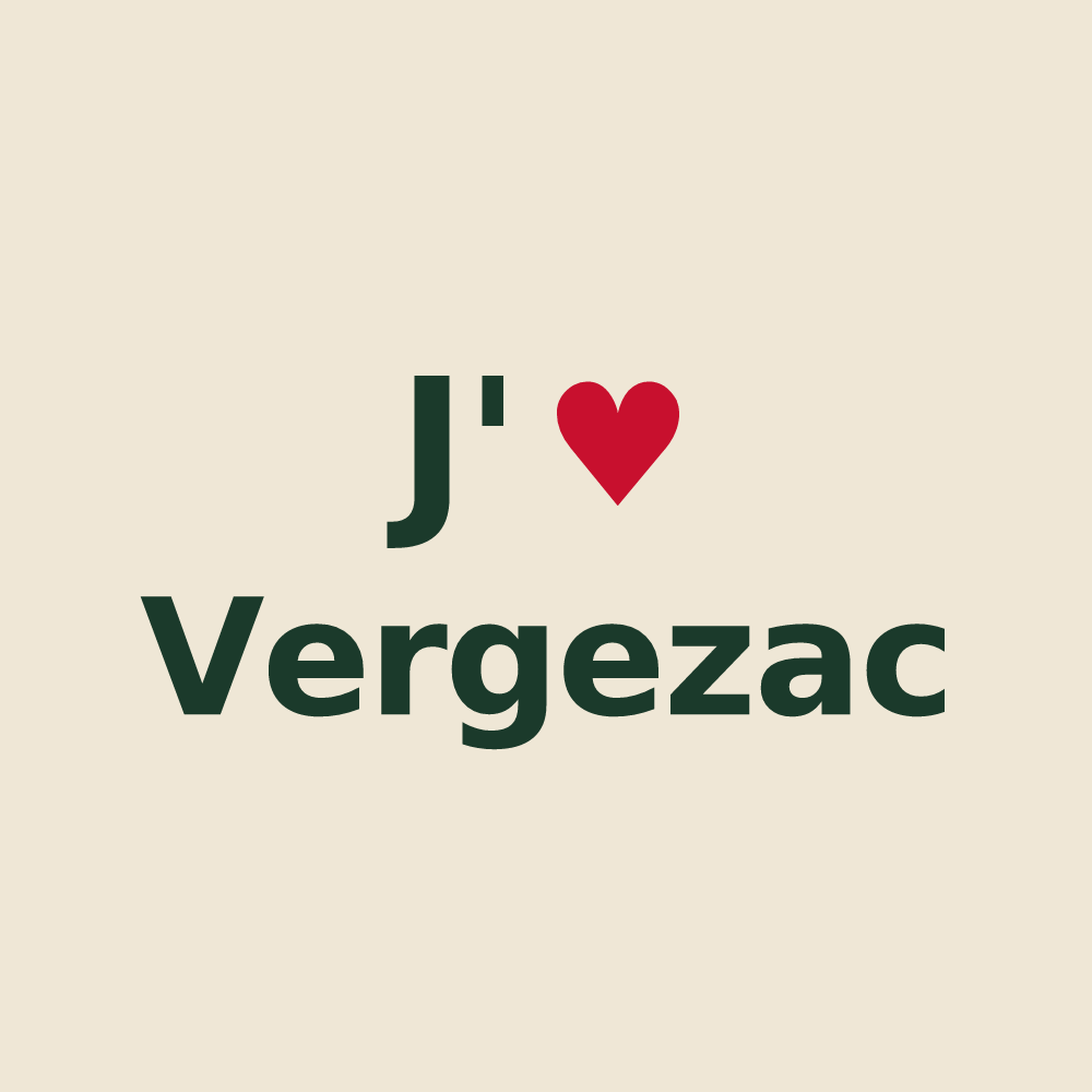 Tote bag personnalisé Vergezac — design J'aime Vergezac