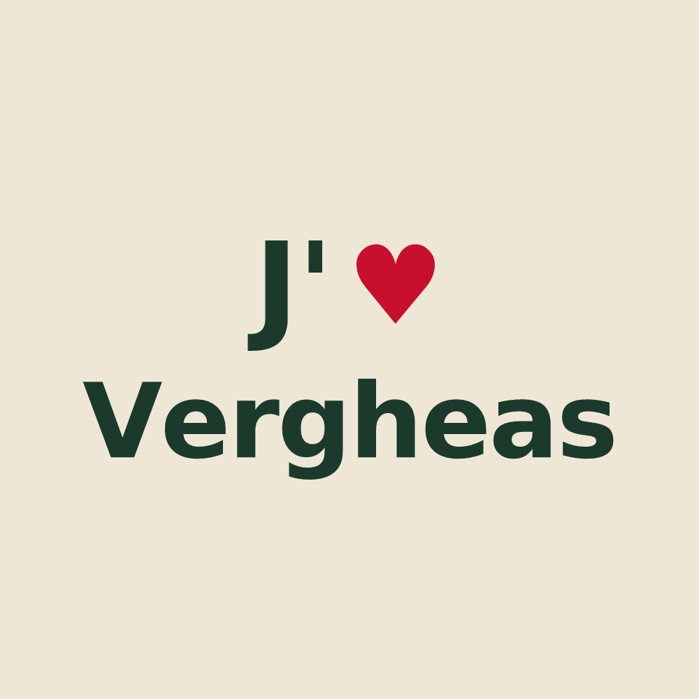 Tote bag personnalisé Vergheas — design J'aime Vergheas