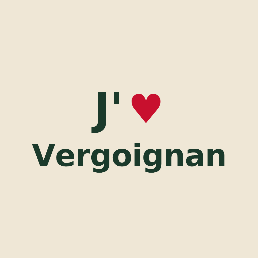 Tote bag personnalisé Vergoignan — design J'aime Vergoignan