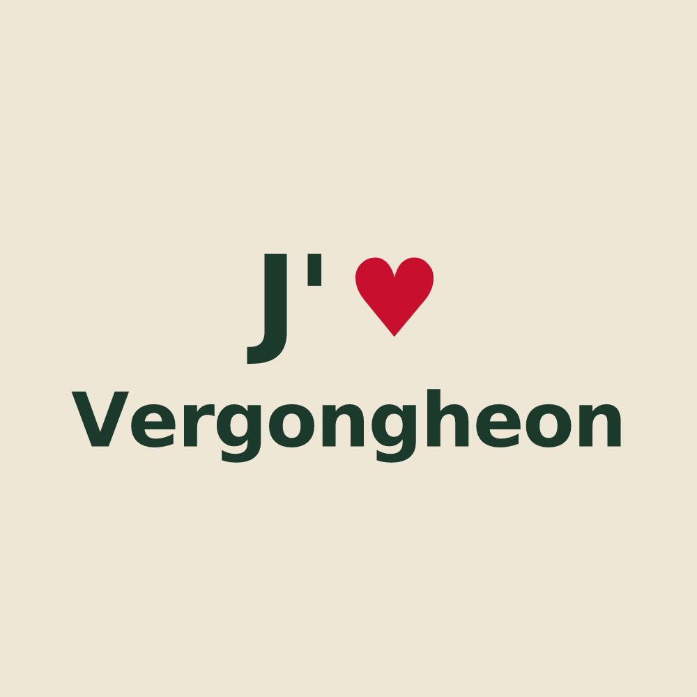 Tote bag personnalisé Vergongheon — design « J'aime Vergongheon » imprimé sur le tote bag