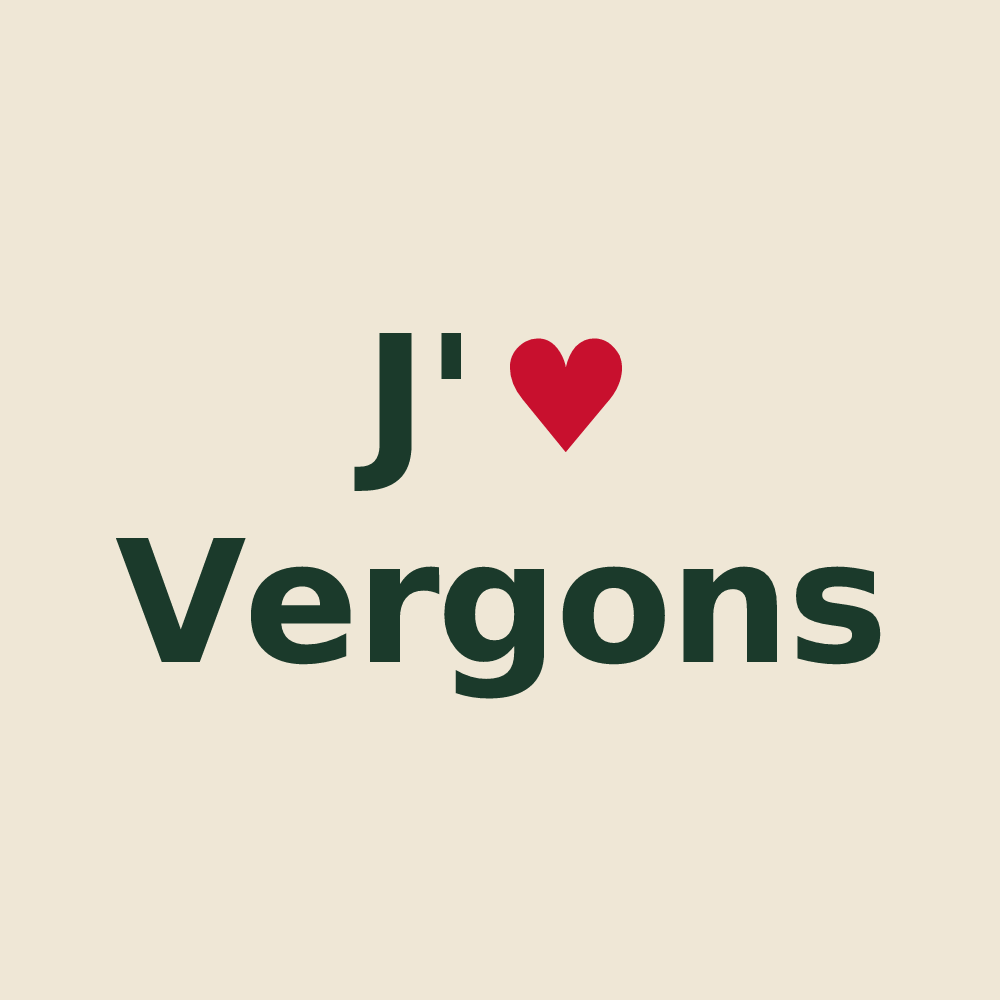 Tote bag personnalisé Vergons — design J'aime Vergons