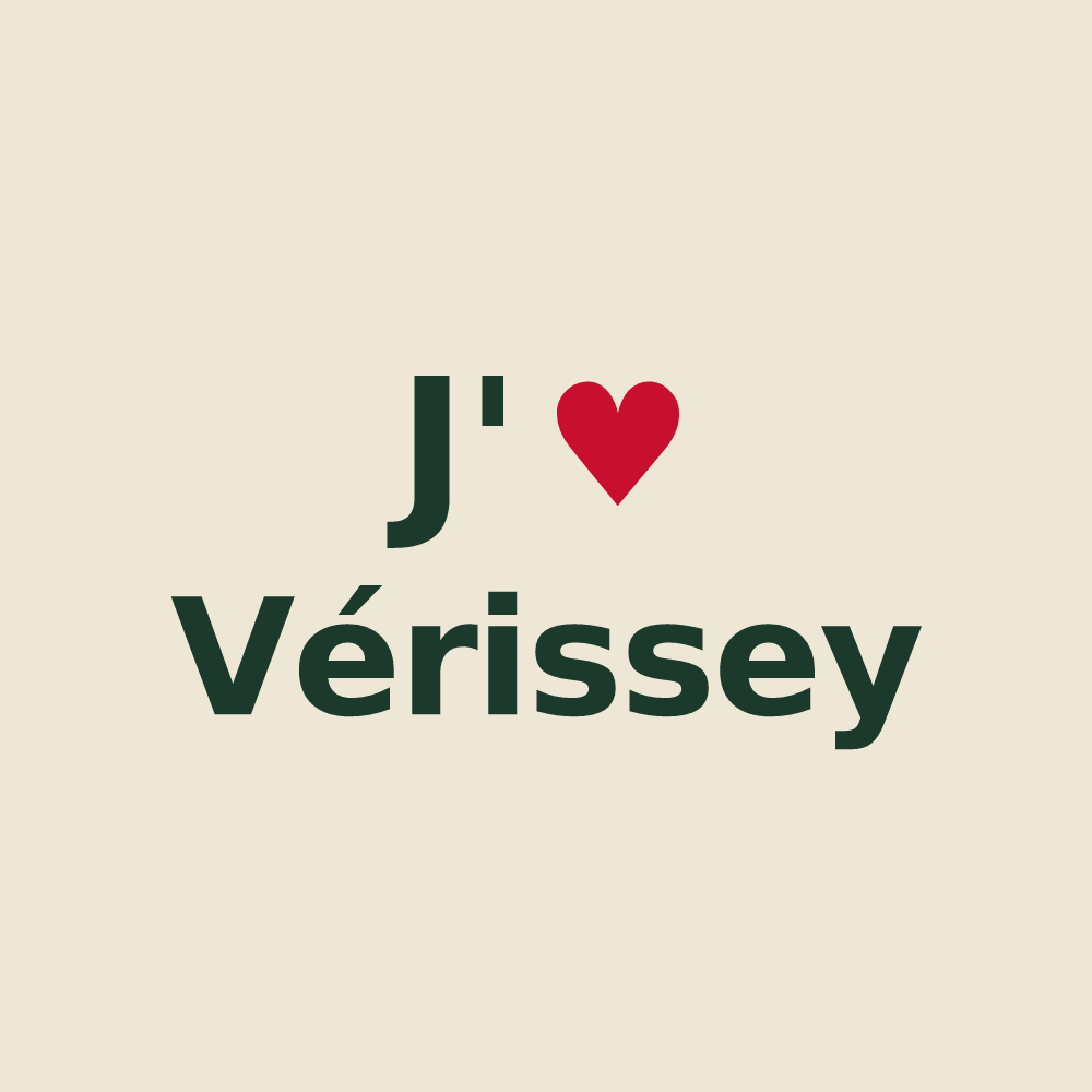 Tote bag personnalisé Vérissey — design J'aime Vérissey