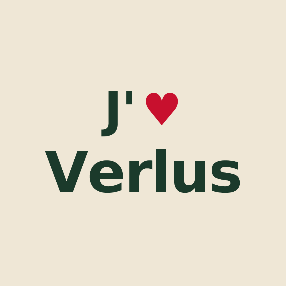 Tote bag personnalisé Verlus — design J'aime Verlus