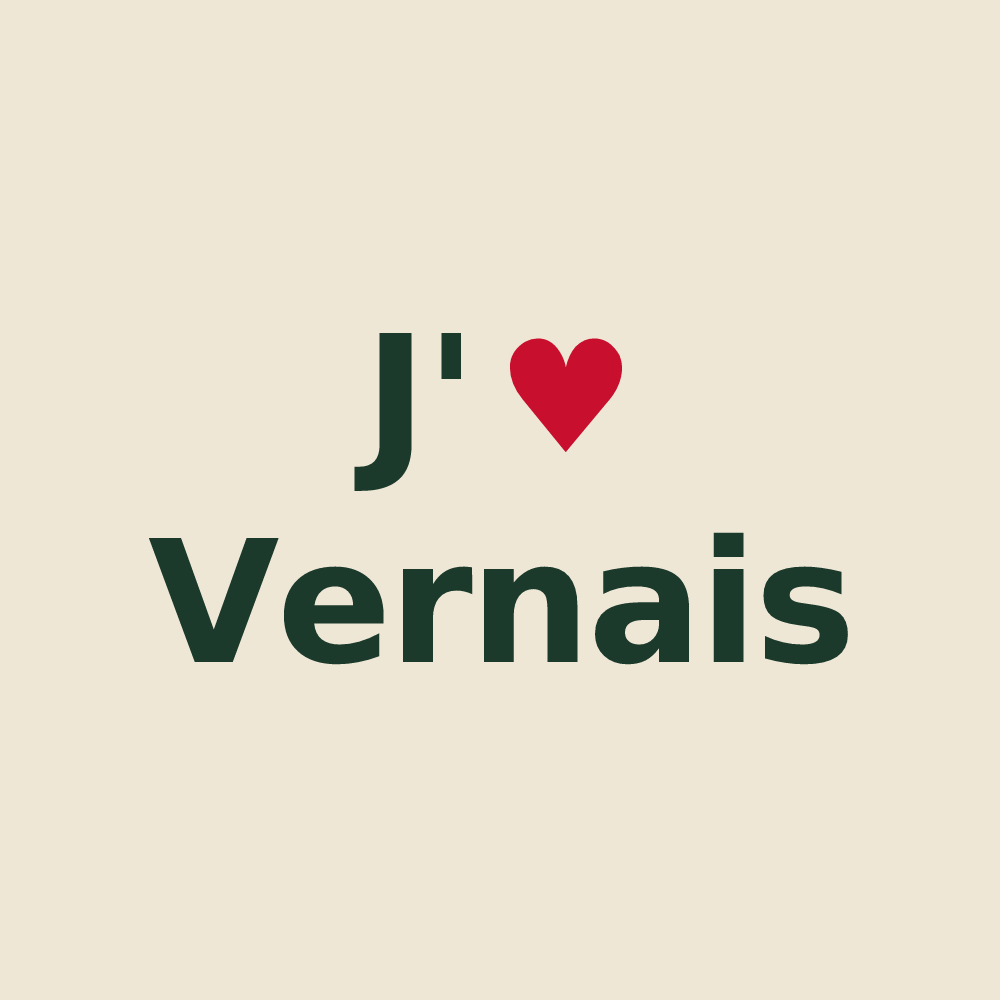Tote bag personnalisé Vernais — design J'aime Vernais