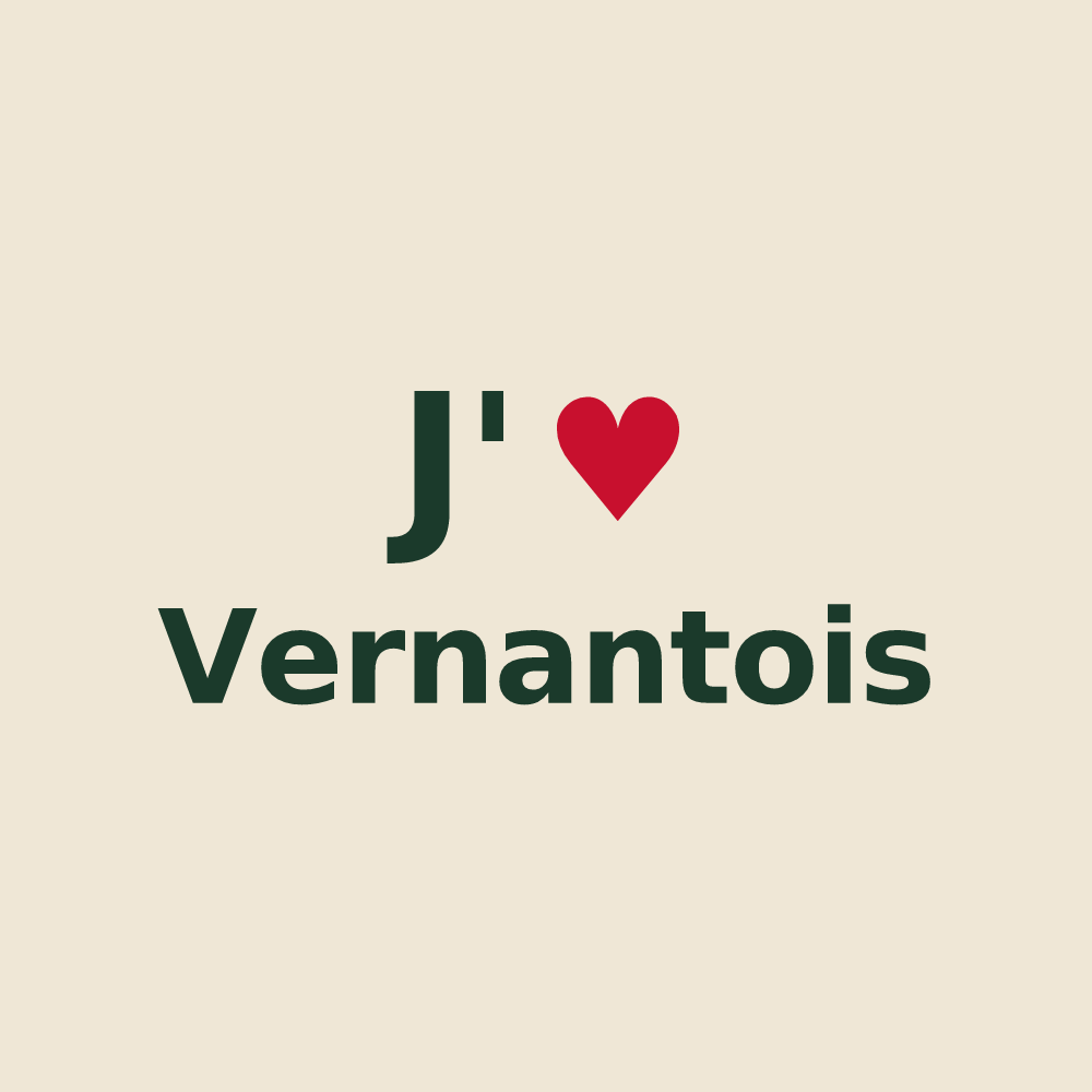 Tote bag personnalisé Vernantois — design J'aime Vernantois