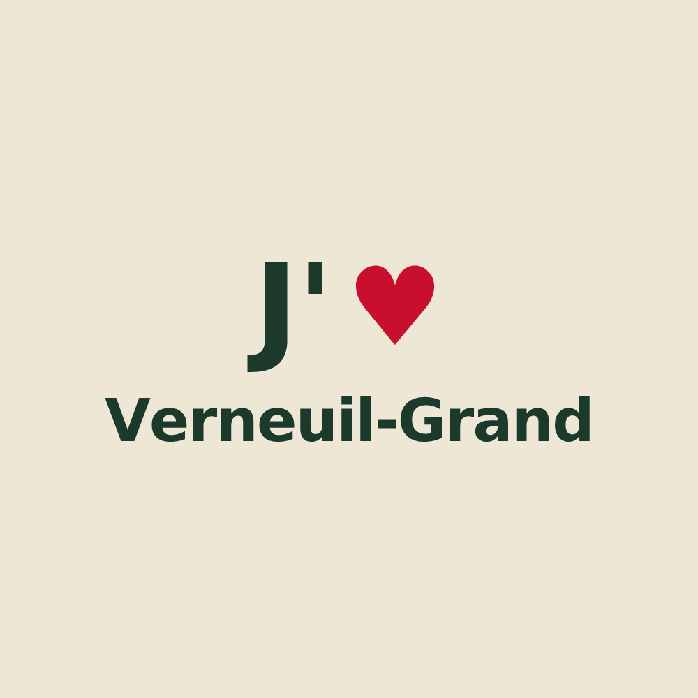 Tote bag personnalisé Verneuil-Grand — design J'aime Verneuil-Grand