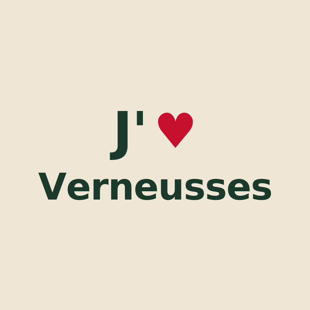 Tote bag personnalisé Verneusses — design J'aime Verneusses