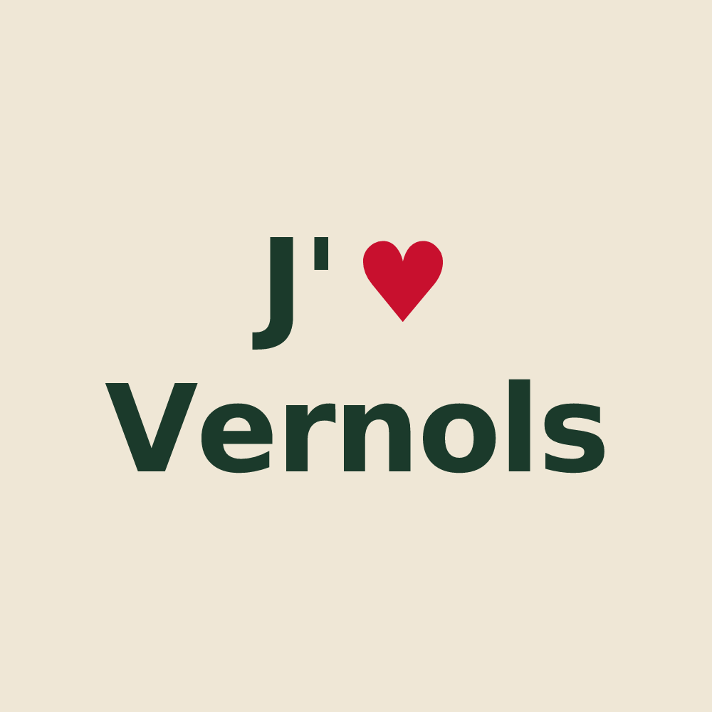 Tote bag personnalisé Vernols — design J'aime Vernols