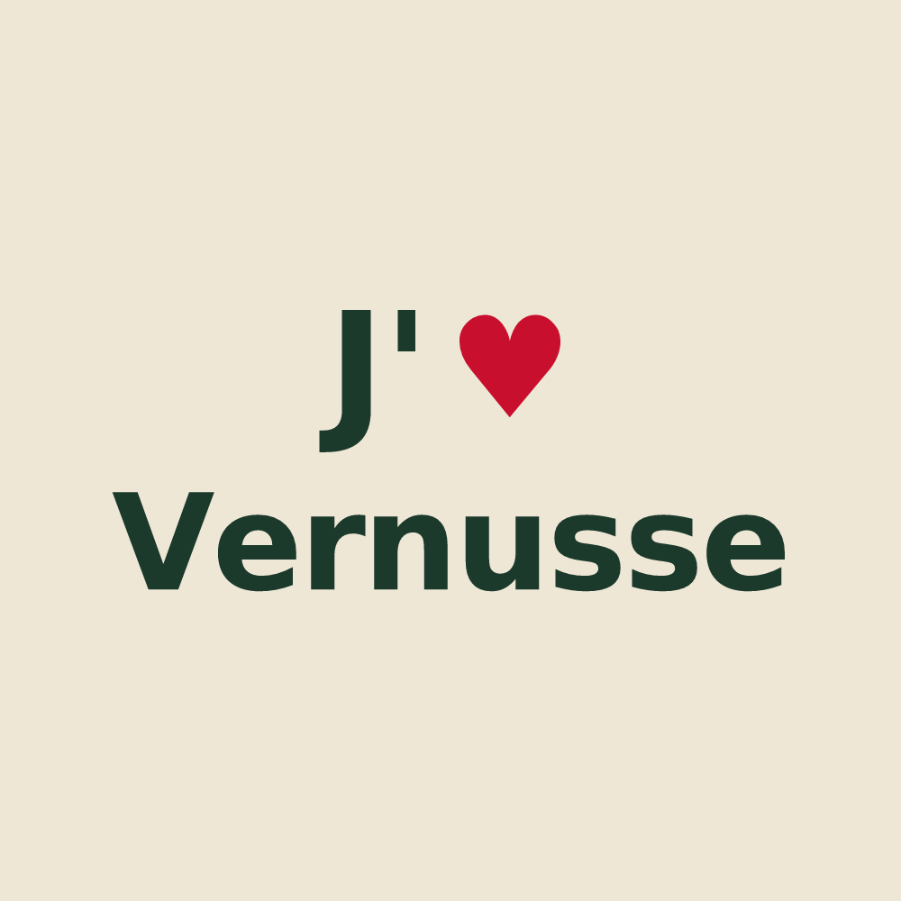 Tote bag personnalisé Vernusse — design J'aime Vernusse