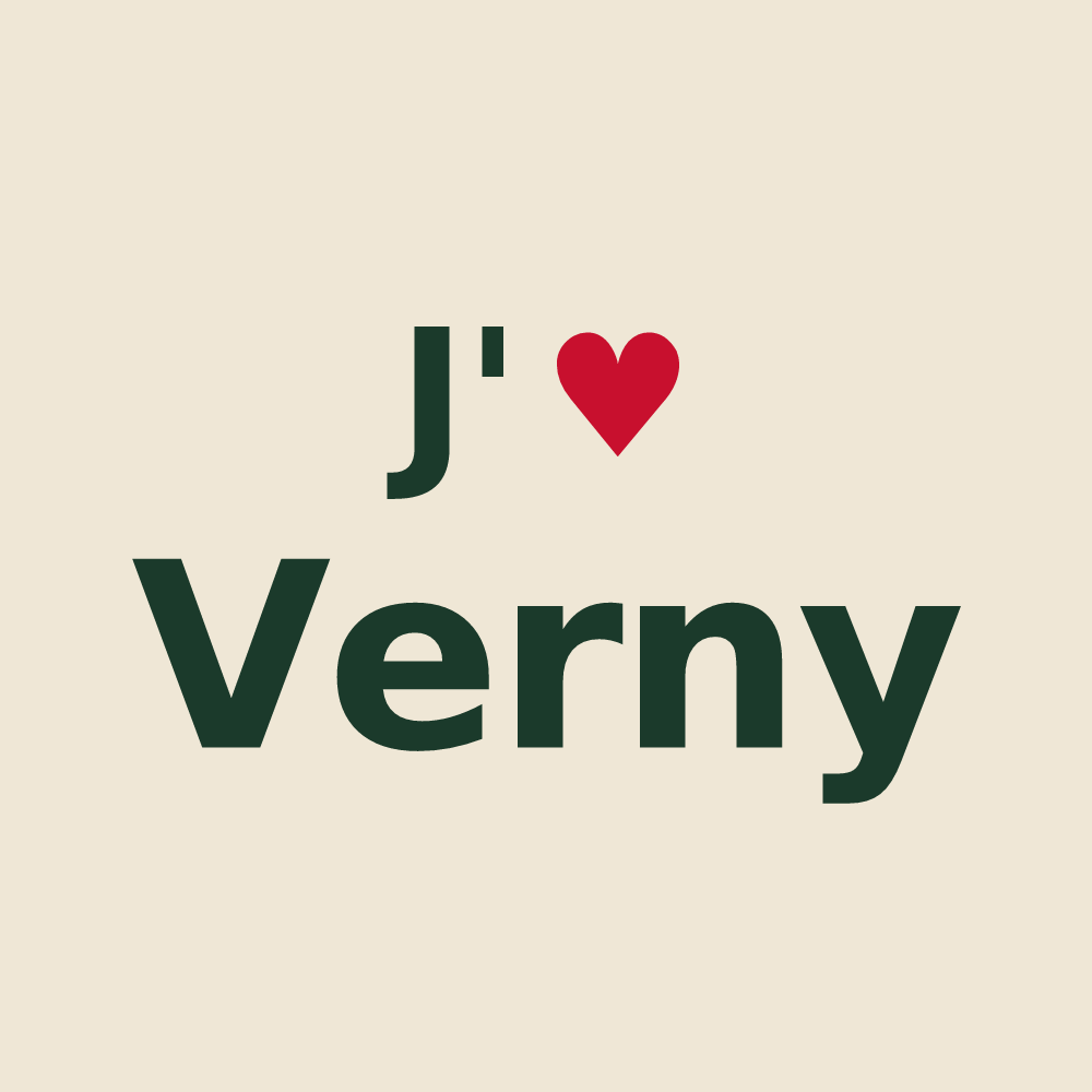 Tote bag personnalisé Verny — design J'aime Verny
