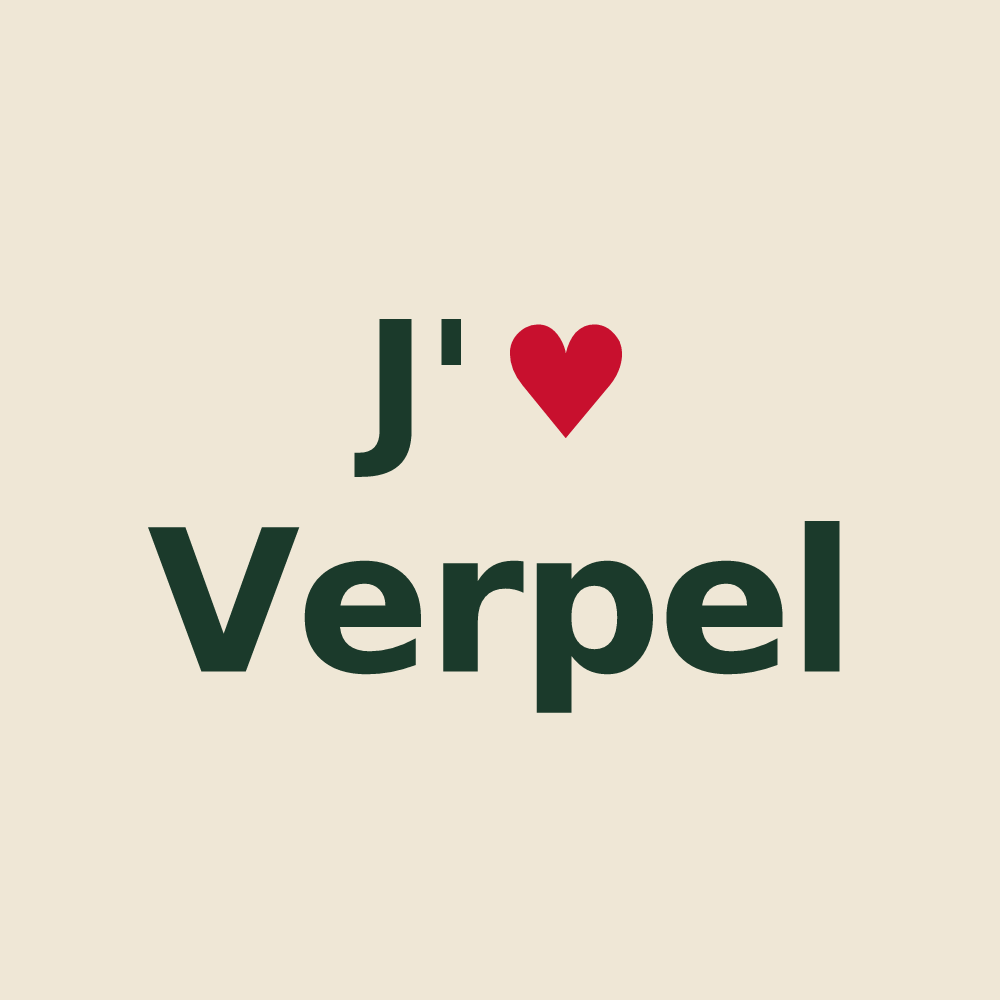 Tote bag personnalisé Verpel — design J'aime Verpel