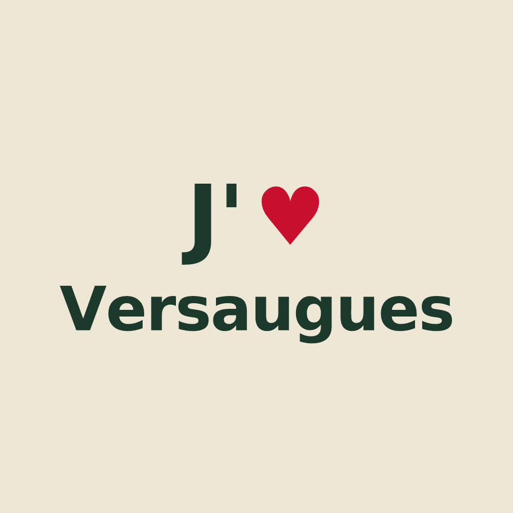 Tote bag personnalisé Versaugues — design J'aime Versaugues