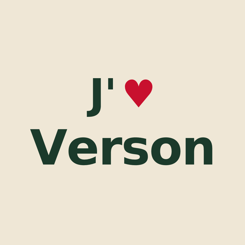 Tote bag personnalisé Verson — design J'aime Verson