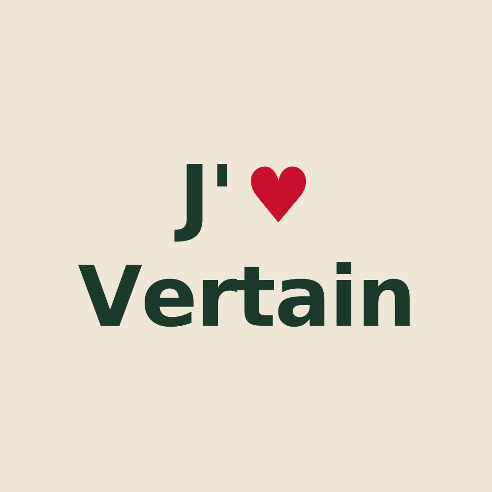 Tote bag personnalisé Vertain — design J'aime Vertain