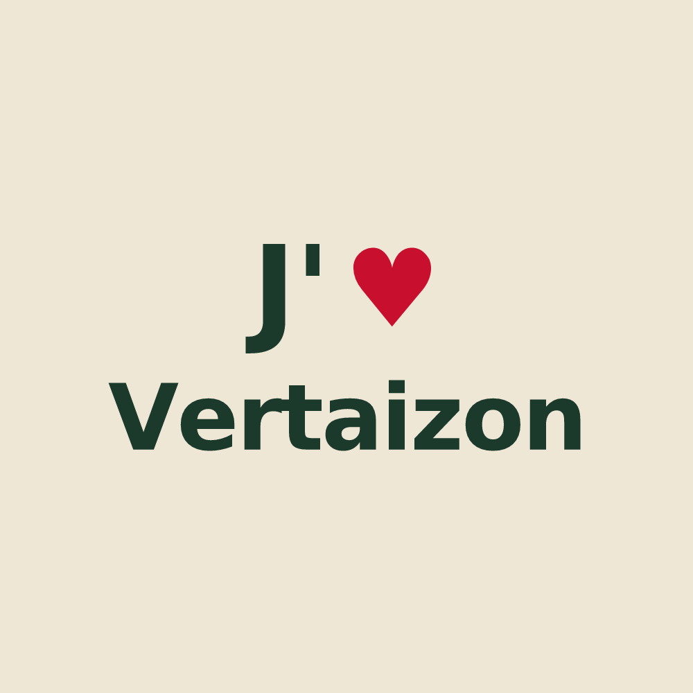 Tote bag personnalisé Vertaizon — design J'aime Vertaizon