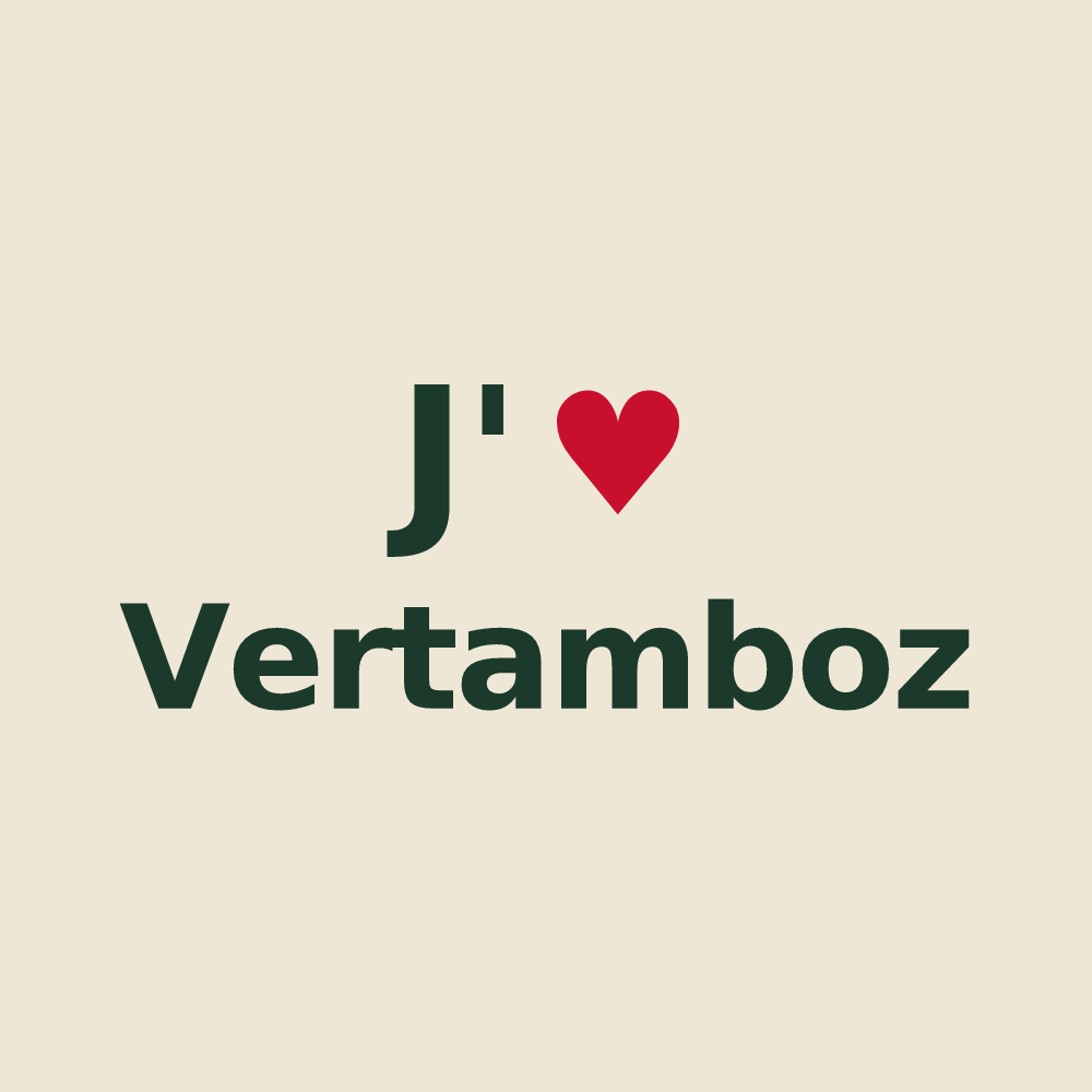Tote bag personnalisé Vertamboz — design J'aime Vertamboz