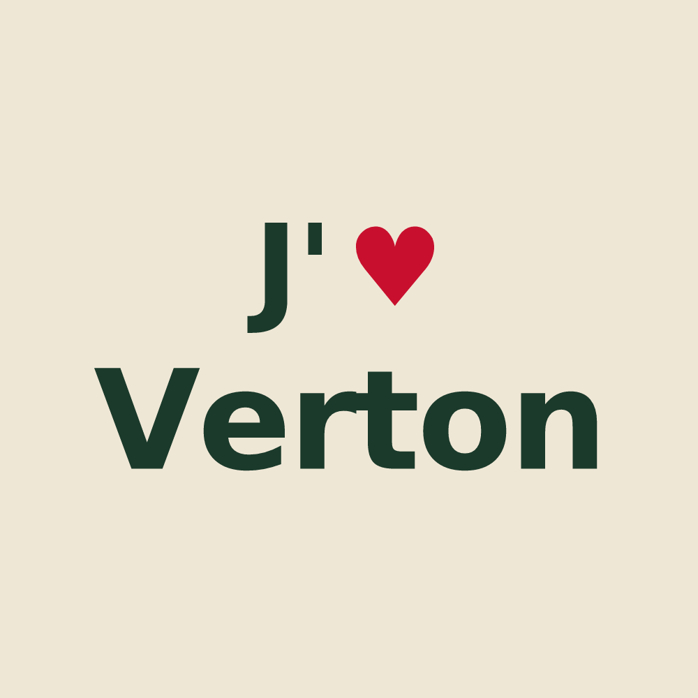 Tote bag personnalisé Verton — design « J'aime Verton » imprimé sur le tote bag