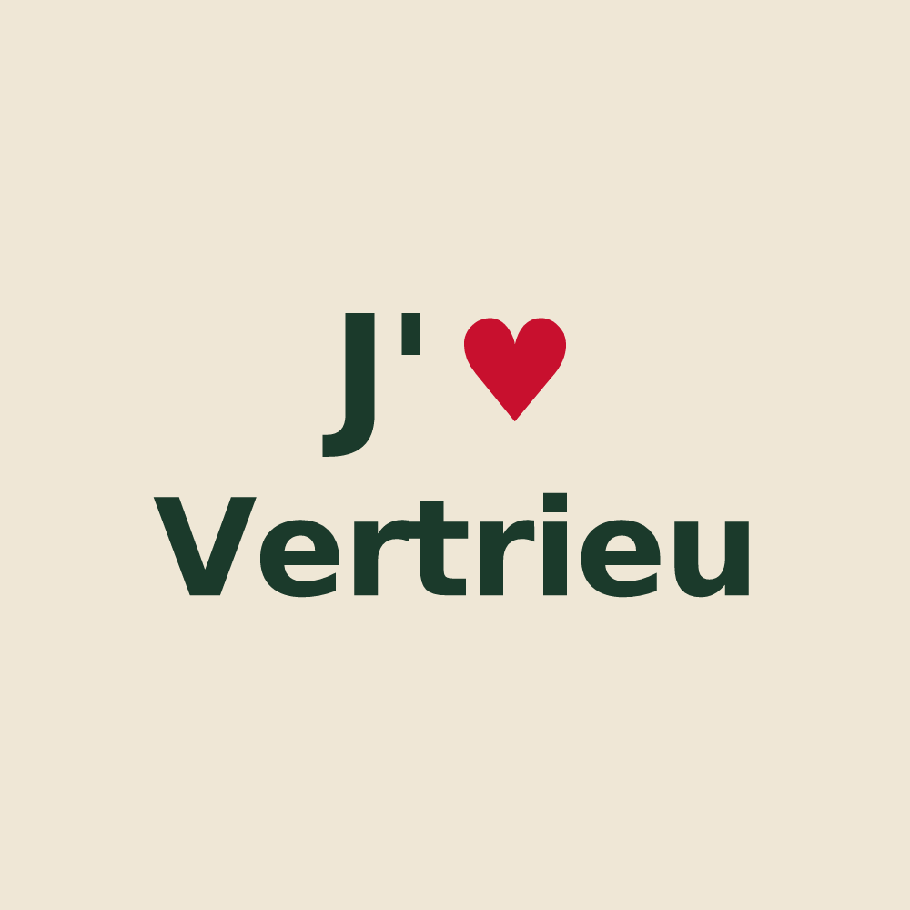Tote bag personnalisé Vertrieu — design J'aime Vertrieu