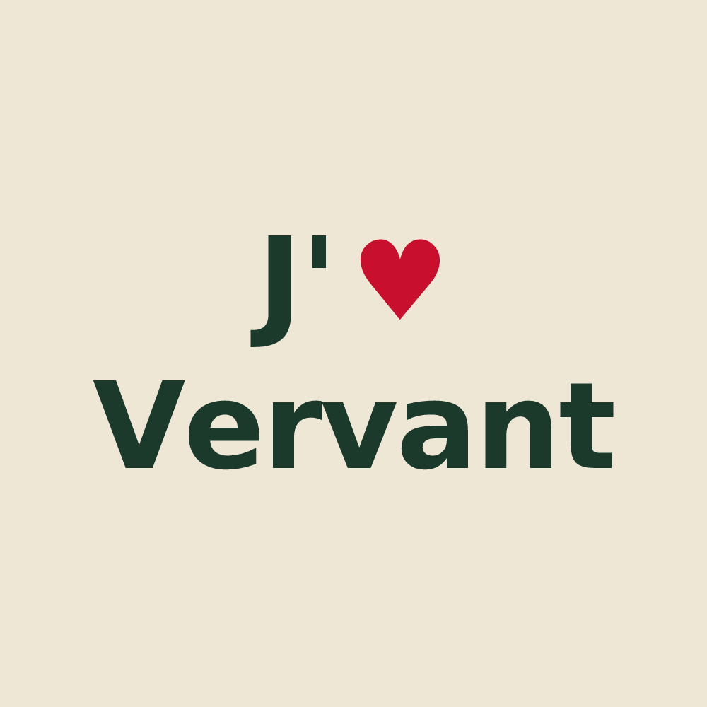 Tote bag personnalisé Vervant — design J'aime Vervant
