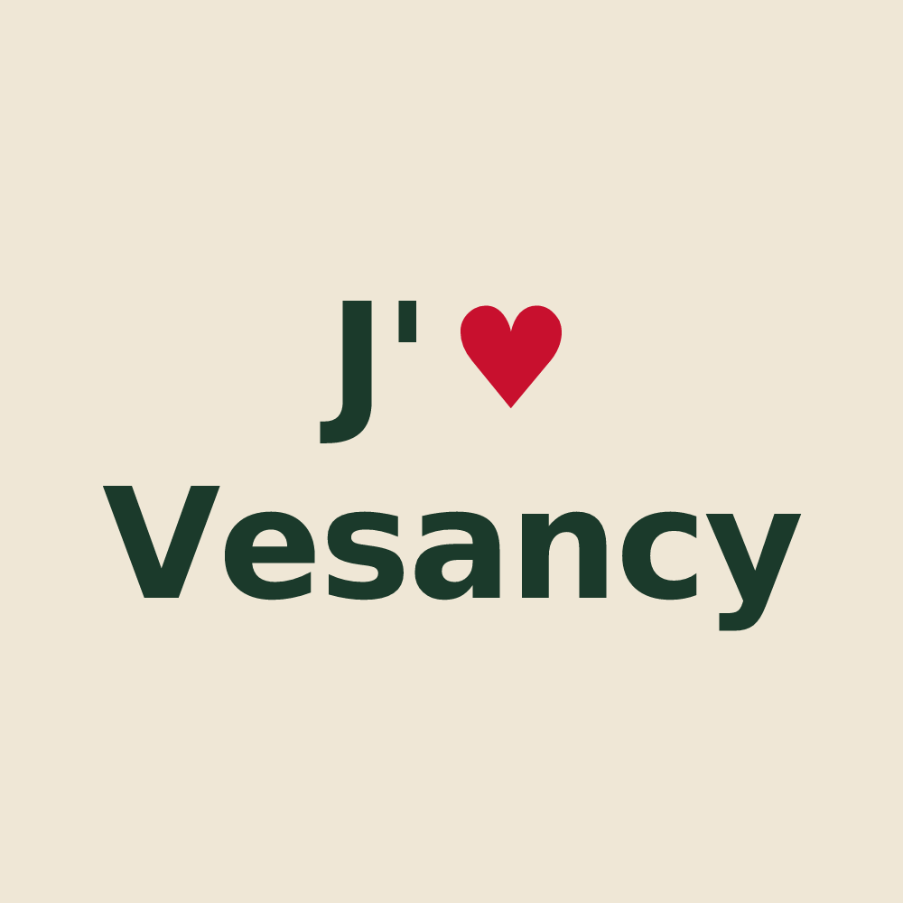 Tote bag personnalisé Vesancy — design J'aime Vesancy