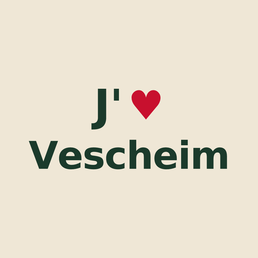 Tote bag personnalisé Vescheim — design J'aime Vescheim
